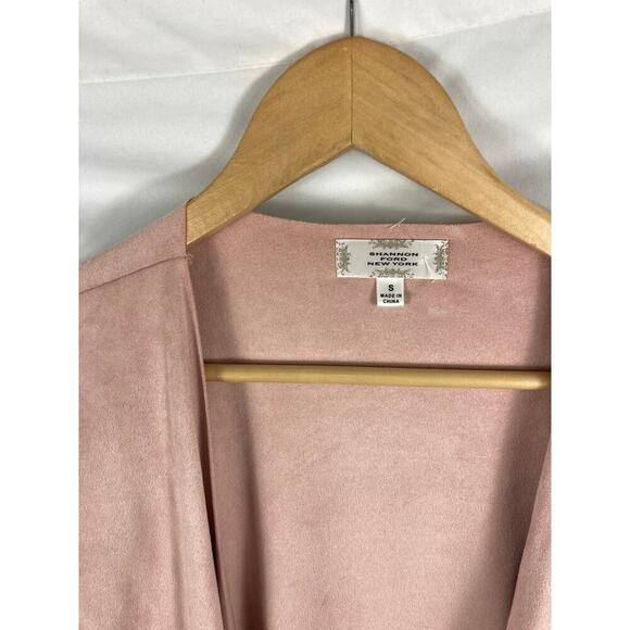 Shannon Ford New York Faux Suede Pink Cardigan Size Small - Picture 2 of 4